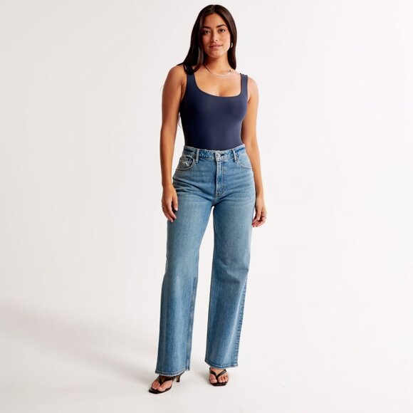 Abercrombie Curve Love 90s Relaxed Jean High Rise Medium Plus Size 37 24 NEW NWT - Picture 2 of 12